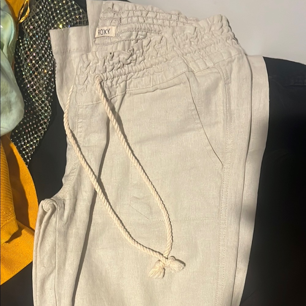 Roxy Cream Drawstring Pants